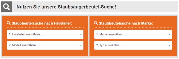 Die Staubsaugerbeutel-Suche von Saugmax.de