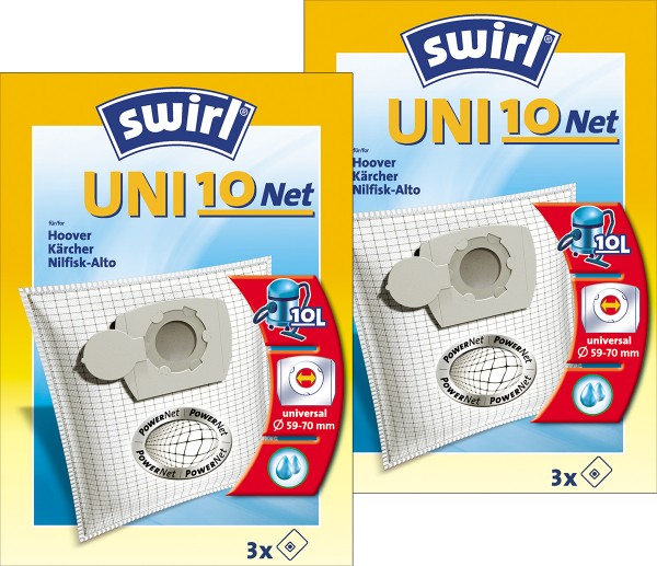 Swirl UNI 10 NET Staubsaugerbeutel - Inhalt 6 Stück