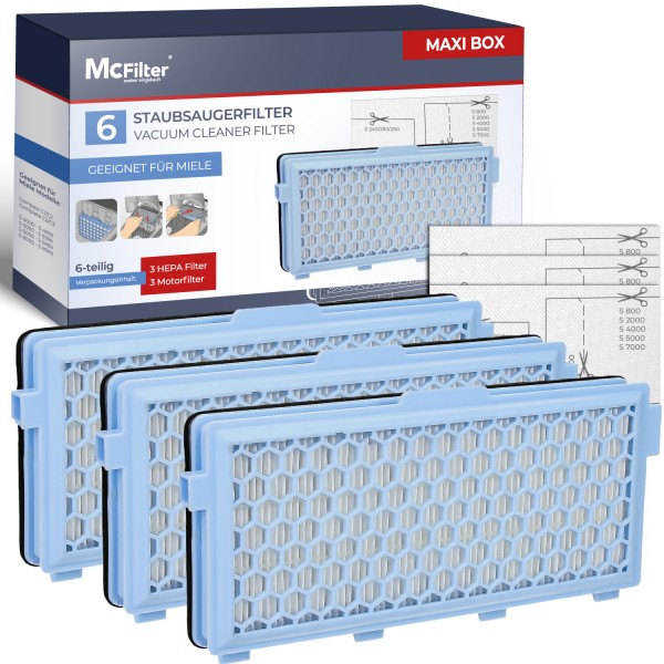 McFilter Filterbox XF1651 für Miele - Inhalt 6 Stück
