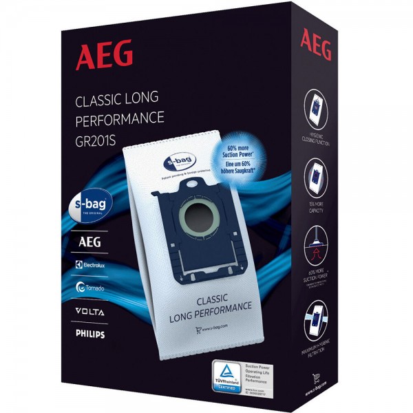 AEG GR201S s-bag Classic Long Performance - Inhalt 8 Stück