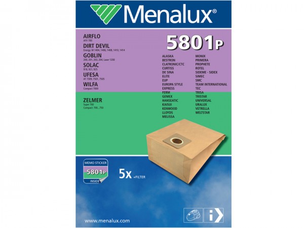 Menalux 5801 P Staubsaugerbeutel - Inhalt 10 Stück