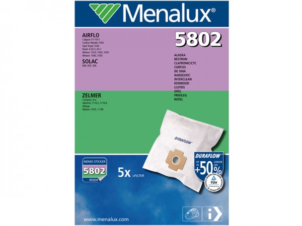 Menalux 5802 Staubsaugerbeutel - Inhalt 10 Stück
